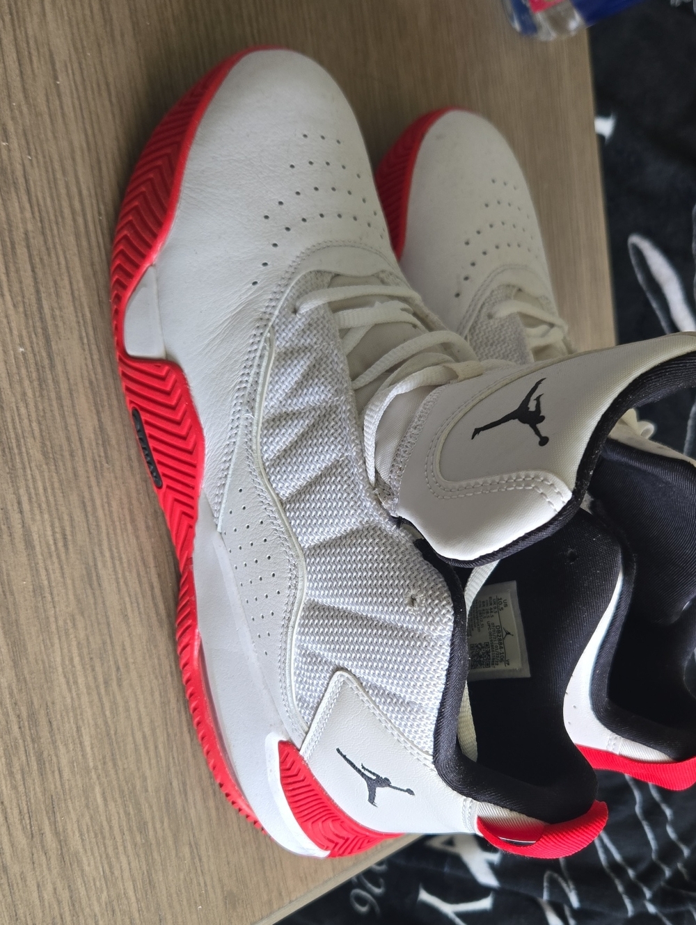 Jordan Men’s White and Red High Top Basketball Sneakers